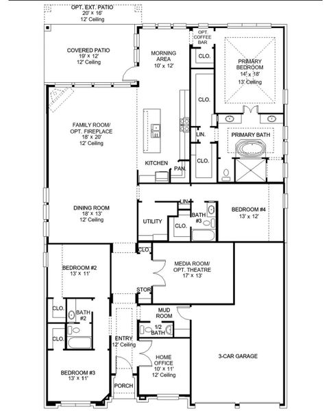 2D floor plan layout of this home in The Colony, Bastrop, TX (Image 2). 2D floor plan layout of this home in The Colony, Bastrop, TX (Image 2).