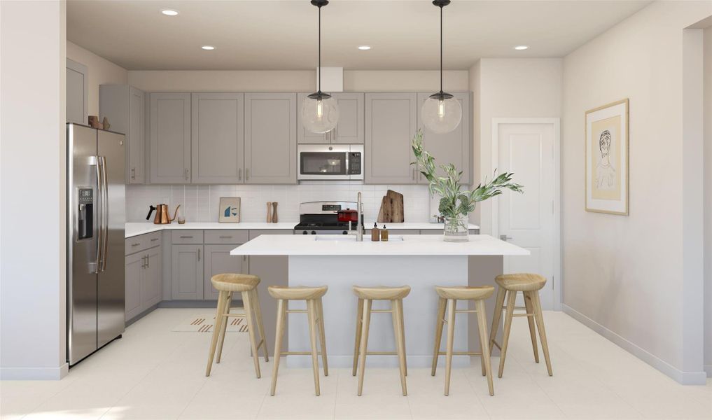 Gourmet island kitchen (*Artist rendering used for illustration purposes only.)