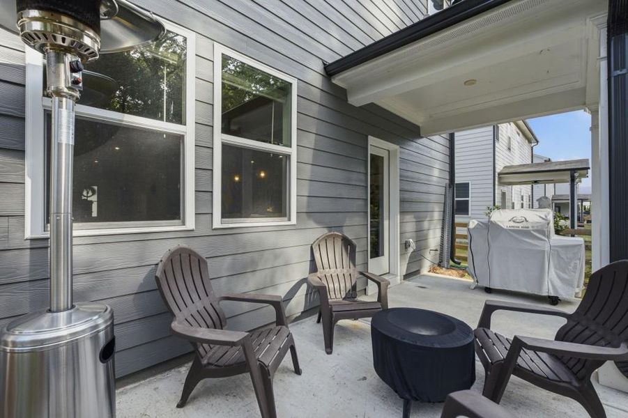 Exterior details and patio area of a home in Cambridge at Steels Bridge, Canton (Image 4).