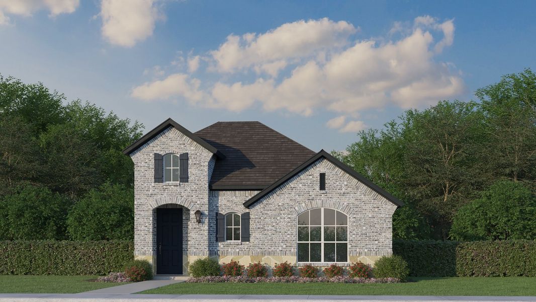 Plan 1451 Elevation A w/ Stone