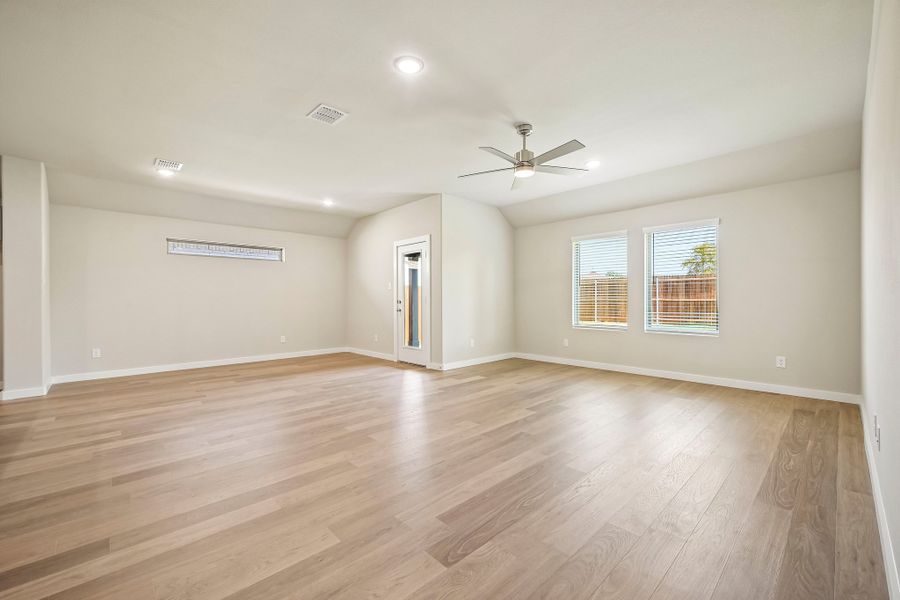 Living Room in the Harrison home plan by Trophy Signature Homes