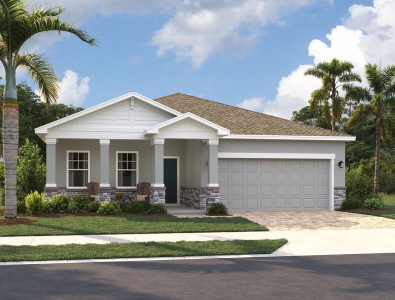 Front exterior of a home in the Catamaran Cove Traditional community, located in Rockledge, FL (Image 13).
