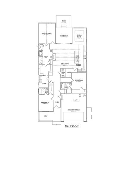 2D floor plan layout of this home in Riverside Cove, Wilmington, NC (Image 5).