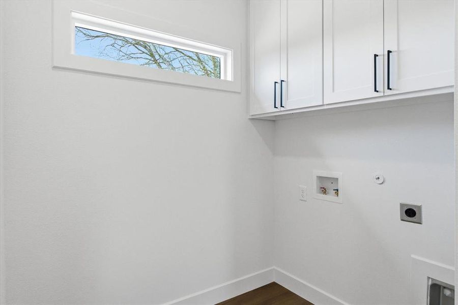 Let the light into your laundry room with built in uppers!