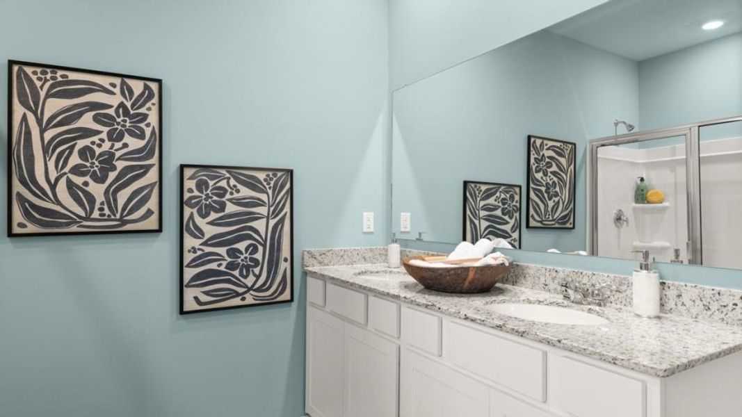 Furnished interior view inside a new home in Oaks at Cedar Grove, Fairburn (Image 8).