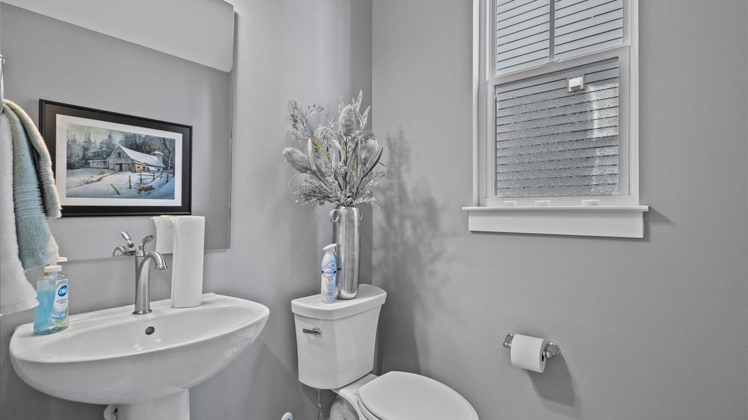 Mint home plan half powder bath on first floor