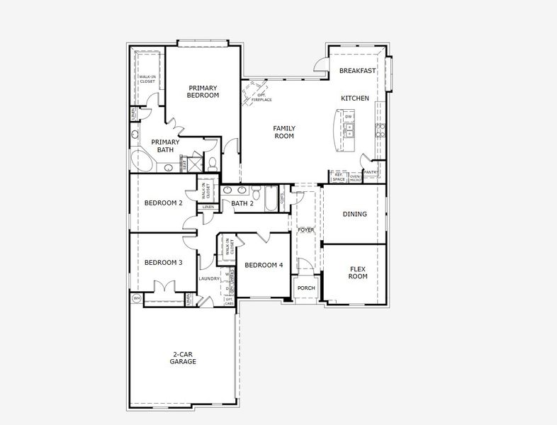 2D floor plan layout of this home in Massey Meadows, Midlothian, TX (Image 2). 2D floor plan layout of this home in Massey Meadows, Midlothian, TX (Image 2).