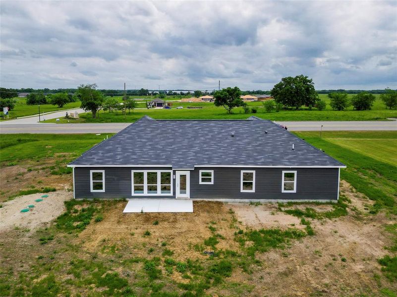 16x8 Concrete back patio perfect for grilling