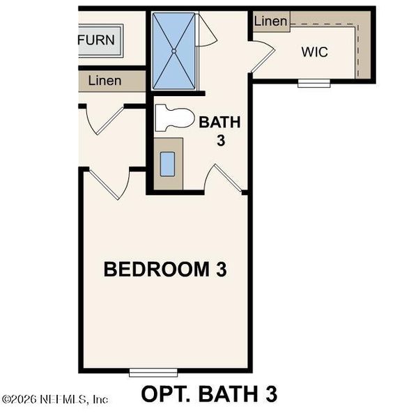 2D floor plan layout of this home in Seminole Palms, Palm Coast, FL (Image 5).