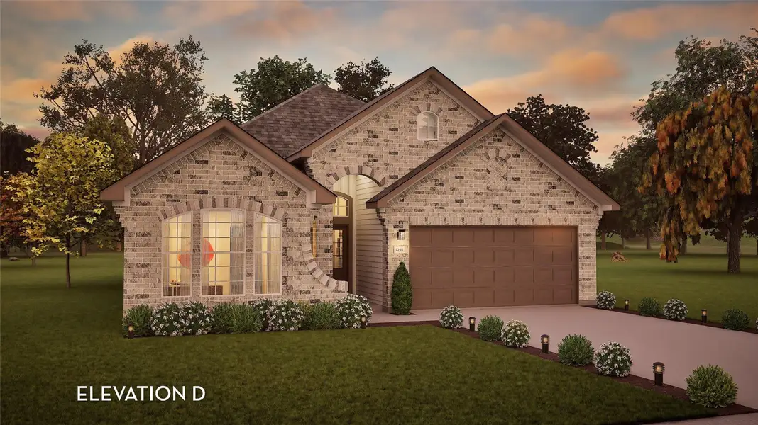 Front exterior of a new home in Canterra Creek, Rosharon, TX, highlighting curb appeal (Image 1). Front exterior of a new home in Canterra Creek, Rosharon, TX, highlighting curb appeal (Image 1).