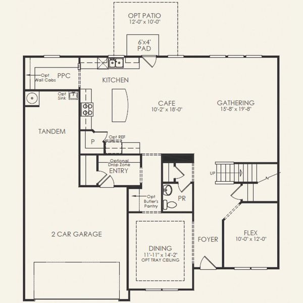 2D floor plan layout for the Riverton by Pulte Homes in Waterside at Pine Island, Columbia, SC (Image 3). 2D floor plan layout for the Riverton by Pulte Homes in Waterside at Pine Island, Columbia, SC (Image 3).
