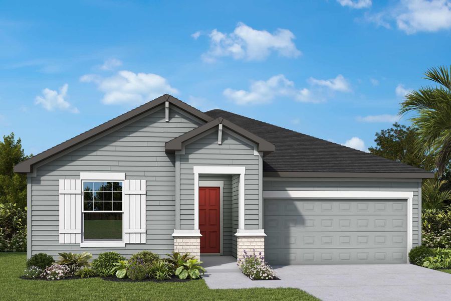 Representative exterior photo of a completed home built from the The Cartesian by David Weekley Homes in Tributary 50', Yulee, FL (Image 2). Representative exterior photo of a completed home built from the The Cartesian by David Weekley Homes in Tributary 50', Yulee, FL (Image 2).