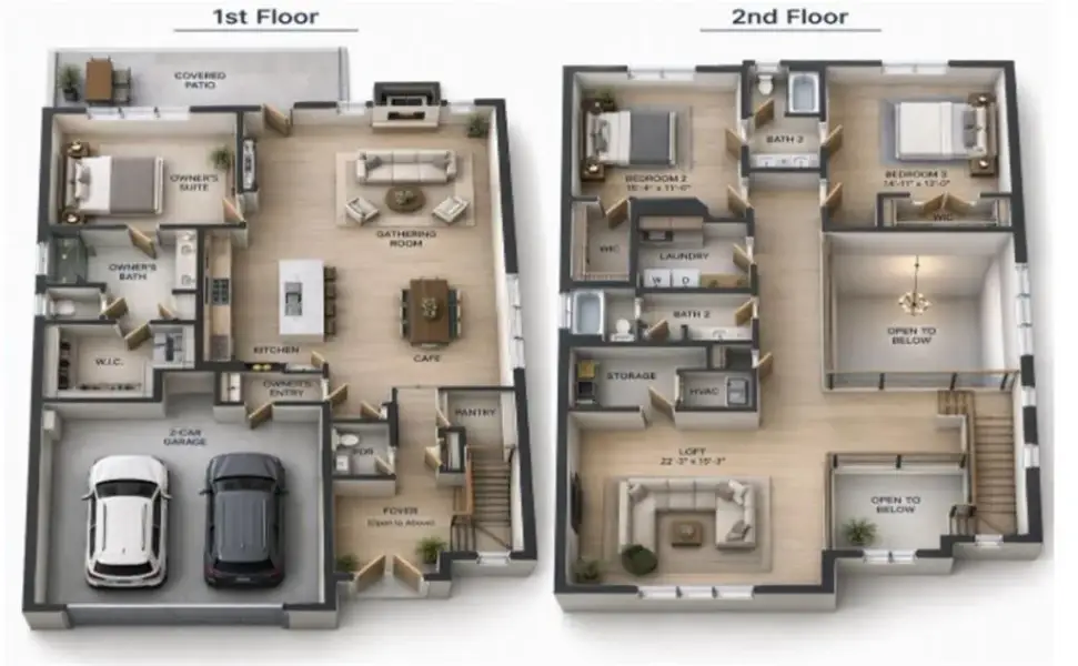 2D floor plan layout of this home in Villages at Sharon Springs, Cumming, GA (Image 3).