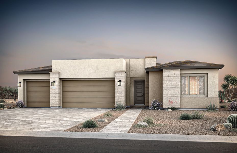 Representative exterior photo of a completed home built from the Parklane II by Pulte Homes in Saguaro Reserve - Majesty, Marana, AZ (Image 4).