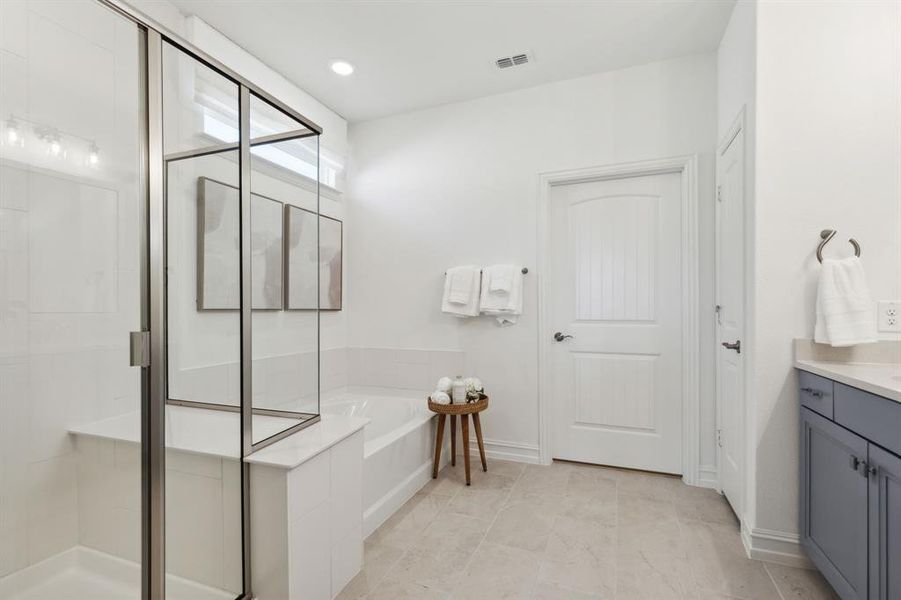 *Model Representation - Owner's private bathtub and shower with seat