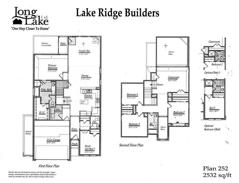 Plan 252 features 4 bedrooms, 3 full baths, 1 half bath and over 2,500 square feet of living space.