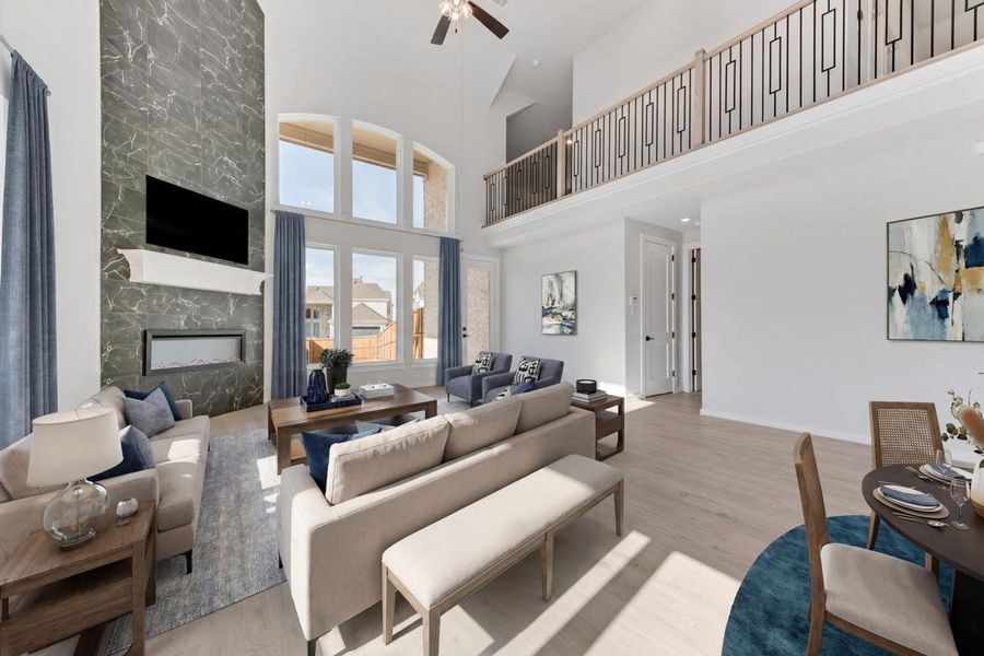 Furnished interior view inside a new home in Trails at Cottonwood Creek, Rowlett (Image 7). Furnished interior view inside a new home in Trails at Cottonwood Creek, Rowlett (Image 7).