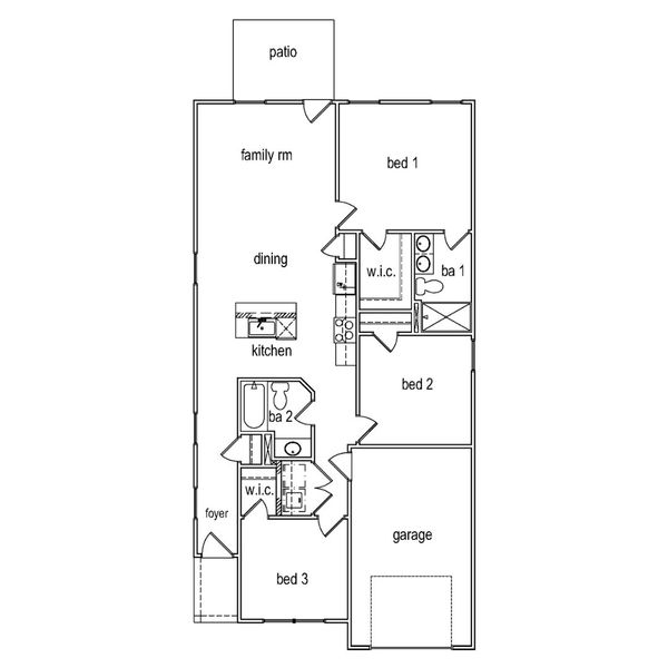 2D floor plan layout for the Juniper B by McGuinn Homes in South Welcome, Greenville, SC (Image 5). 2D floor plan layout for the Juniper B by McGuinn Homes in South Welcome, Greenville, SC (Image 5).