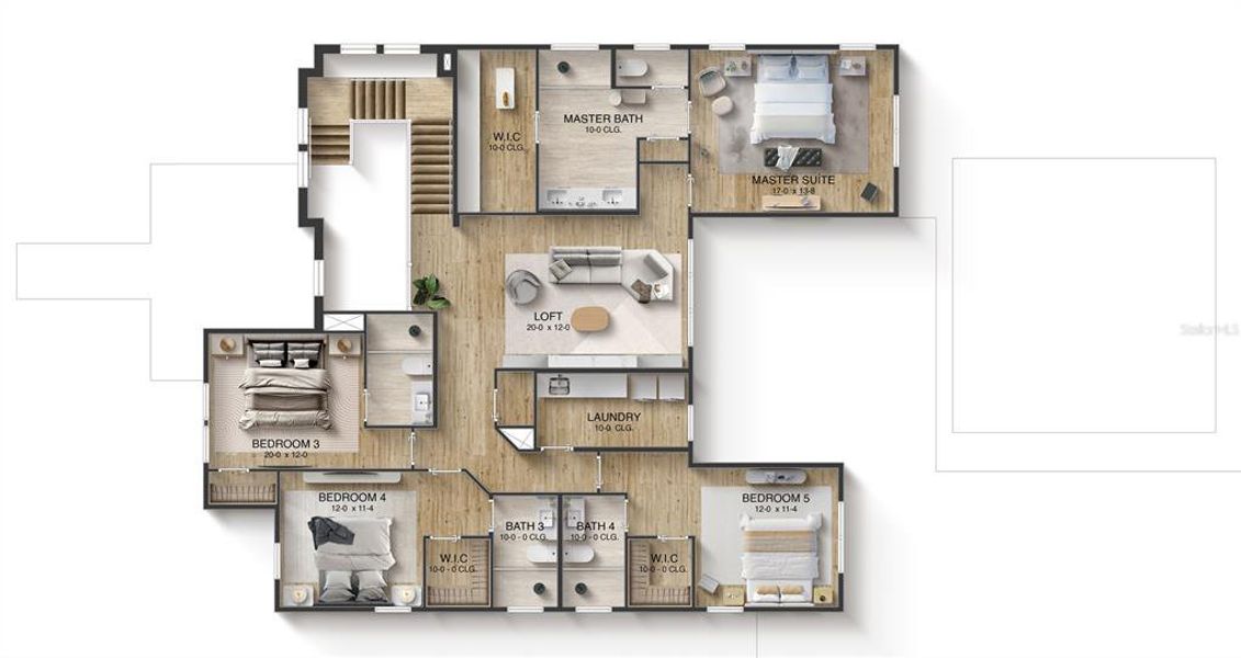 2D floor plan layout of this home in The Grove, Oakland, FL (Image 4). 2D floor plan layout of this home in The Grove, Oakland, FL (Image 4).