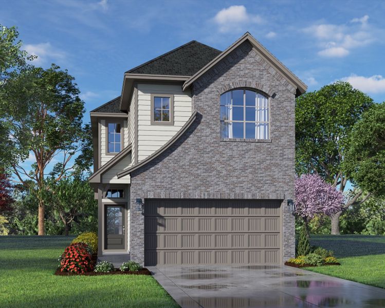 Front exterior of a new home in Bridgeland, Cypress, TX, highlighting curb appeal (Image 25).