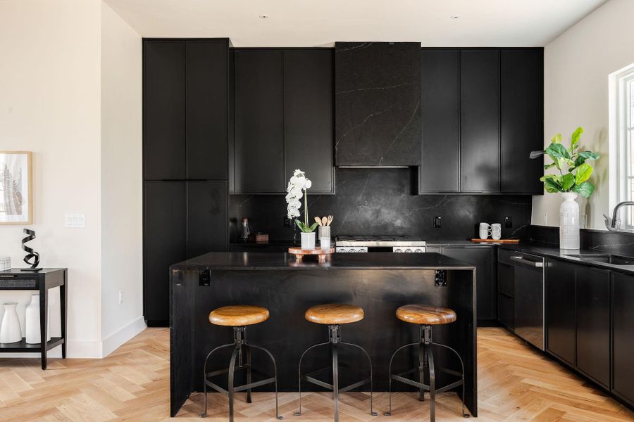 Kitchen loaded with natural light.