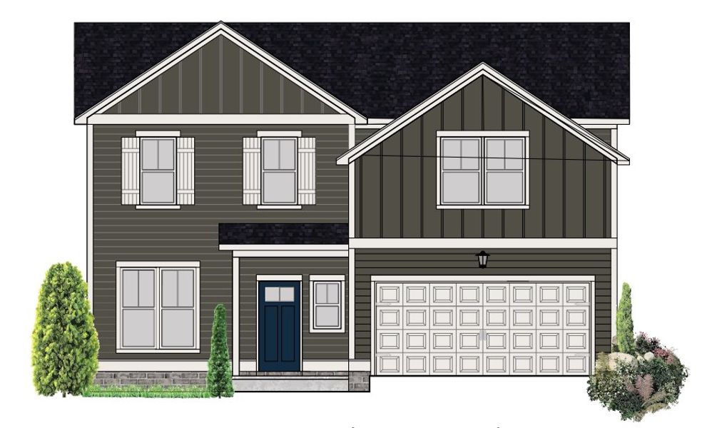 Representative rendering of the exterior for the Bradford by Haven Builders (Image 1).