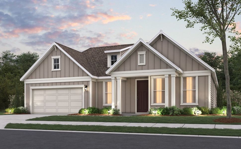 Representative exterior photo of a completed home built from the Azle by Pulte Homes in Waterside at Pine Island, Columbia, SC (Image 2). Representative exterior photo of a completed home built from the Azle by Pulte Homes in Waterside at Pine Island, Columbia, SC (Image 2).