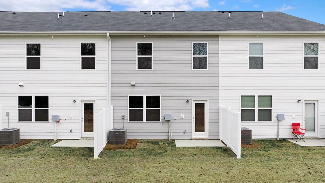 Exterior details and patio area of a home in The Gables at Agricultural Village, Perry (Image 3).