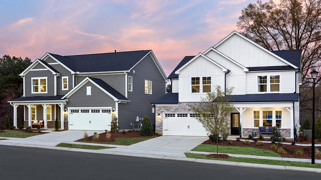 Representative exterior photo of a completed home built from the Ashford by Taylor Morrison in Bridgeberry, Holly Springs, NC (Image 19).