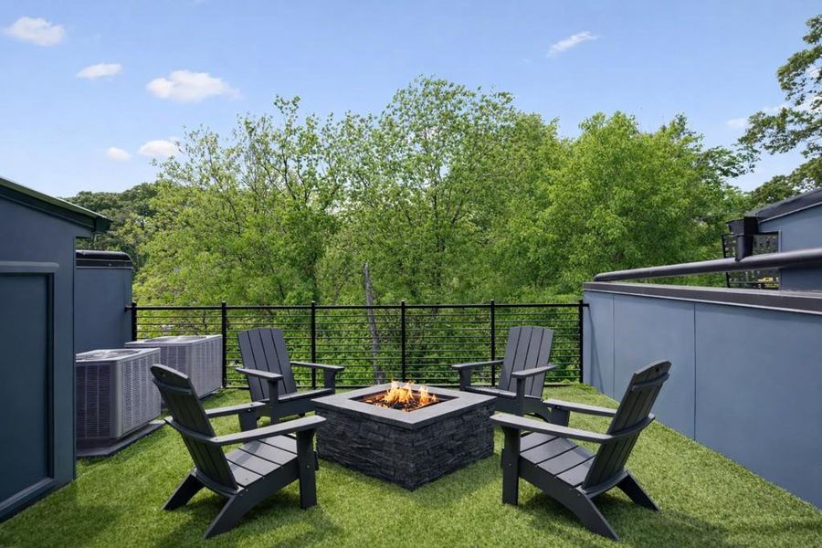 Exterior details and patio area of a home in Arlo Modern, Atlanta (Image 24).