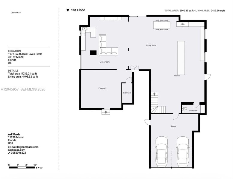 2D floor plan layout of this home in , Miami, FL (Image 3).