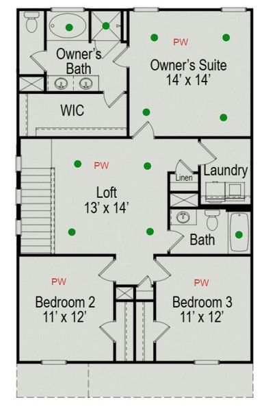 2D floor plan layout of this home in Winston Place, Gallatin, TN (Image 4).
