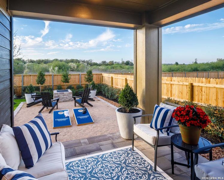 Exterior details and patio area of a home in Venado Crossing, Cibolo (Image 22).