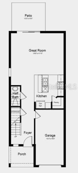 2D floor plan layout of this home in The Towns at Firethorn, Parrish, FL (Image 3).