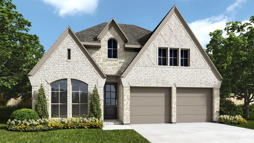 Front exterior of a new home in , Conroe, TX, highlighting curb appeal (Image 2).