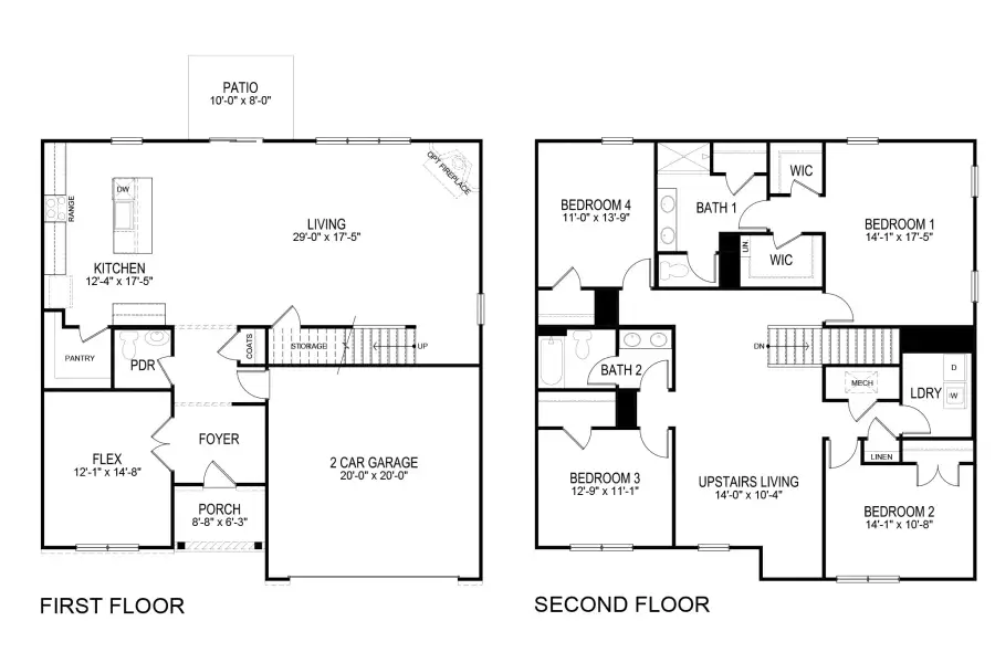 2D floor plan layout of this home in Catlett Cove, Knoxville, TN (Image 2).