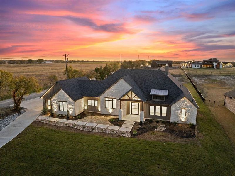 Front exterior of a new home in , Gunter, TX, highlighting curb appeal (Image 27). Front exterior of a new home in , Gunter, TX, highlighting curb appeal (Image 27).