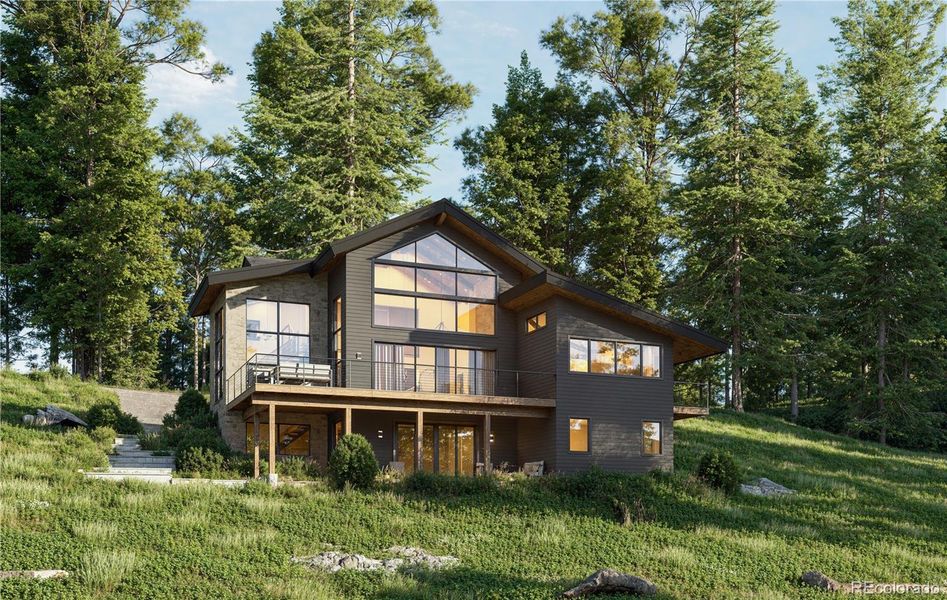 Front exterior of a new home in , Conifer, CO, highlighting curb appeal (Image 6).