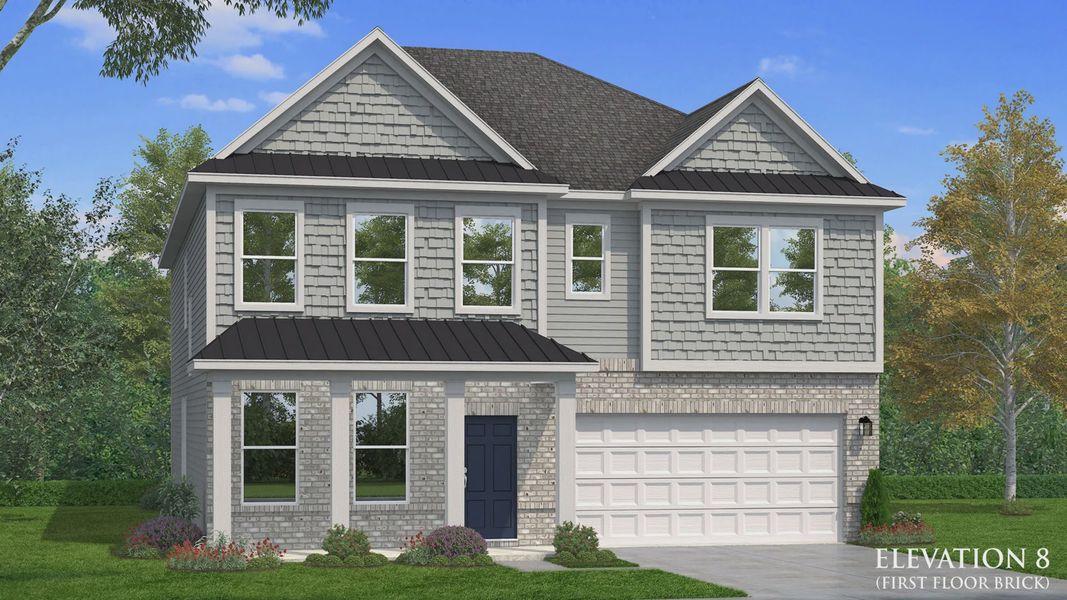 Representative exterior photo of a completed home built from the Brier Creek by DRB Homes in Sanctuary at Panther Creek, Durham, NC (Image 38).