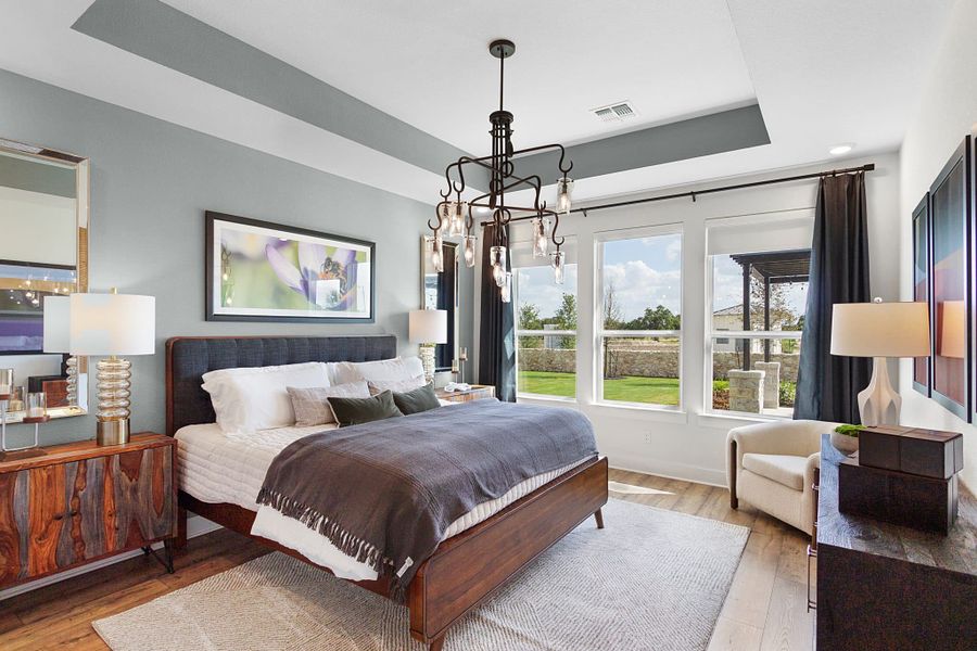Representative furnished interior of a home built from the Madison – 50′ Lot by Chesmar Homes in Lakes of Cane Island, Katy (Image 6).