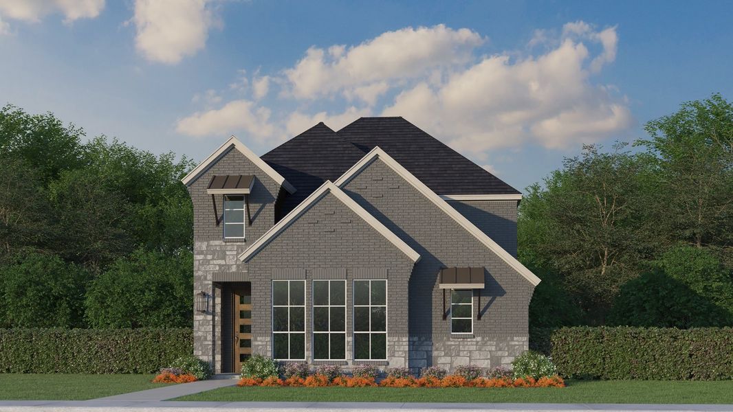 Plan 1459 Elevation F w/ Stone