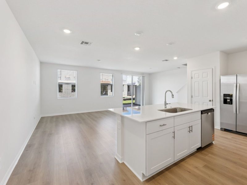 Furnished interior view inside a new home in The Meadow at Crossprairie Townes, St. Cloud (Image 4). Furnished interior view inside a new home in The Meadow at Crossprairie Townes, St. Cloud (Image 4).