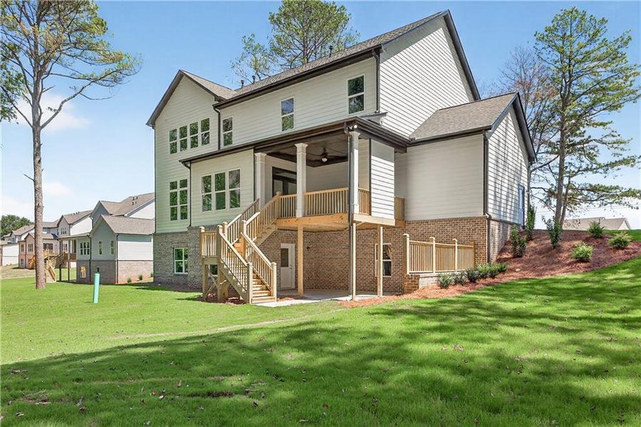Front exterior of a new home in , Cumming, GA, highlighting curb appeal (Image 37). Front exterior of a new home in , Cumming, GA, highlighting curb appeal (Image 37).