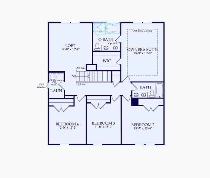 2D floor plan layout of this home in Watermist at Mirror Lake, Villa Rica, GA (Image 5).