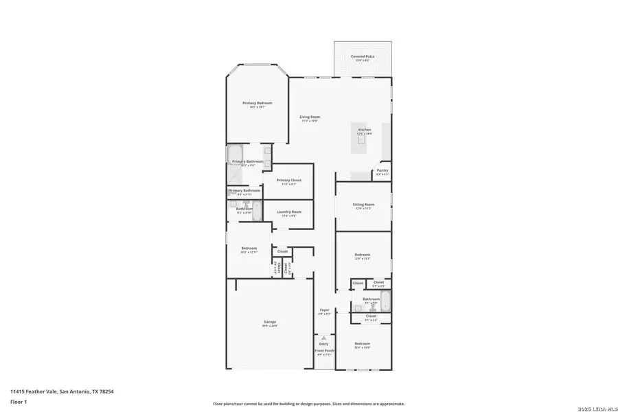 2D floor plan layout of this home in Sagebrooke - Classic Series, San Antonio, TX (Image 5).