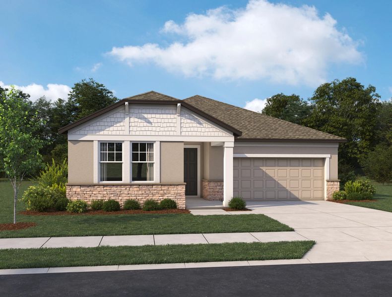 Representative exterior photo of a completed home built from the Brickell by Ashton Woods in Oakfield Trails Traditional, Parrish, FL (Image 2).