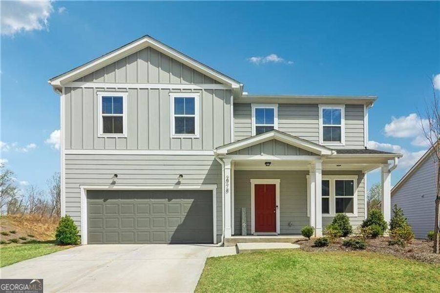 Front exterior of a new home in , Gainesville, GA, highlighting curb appeal (Image 27). Front exterior of a new home in , Gainesville, GA, highlighting curb appeal (Image 27).