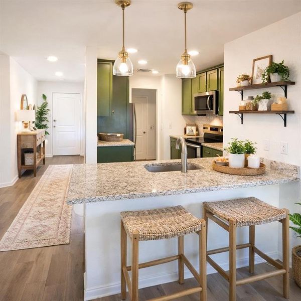 Furnished interior view inside a new home in , Fort Worth (Image 9). Furnished interior view inside a new home in , Fort Worth (Image 9).