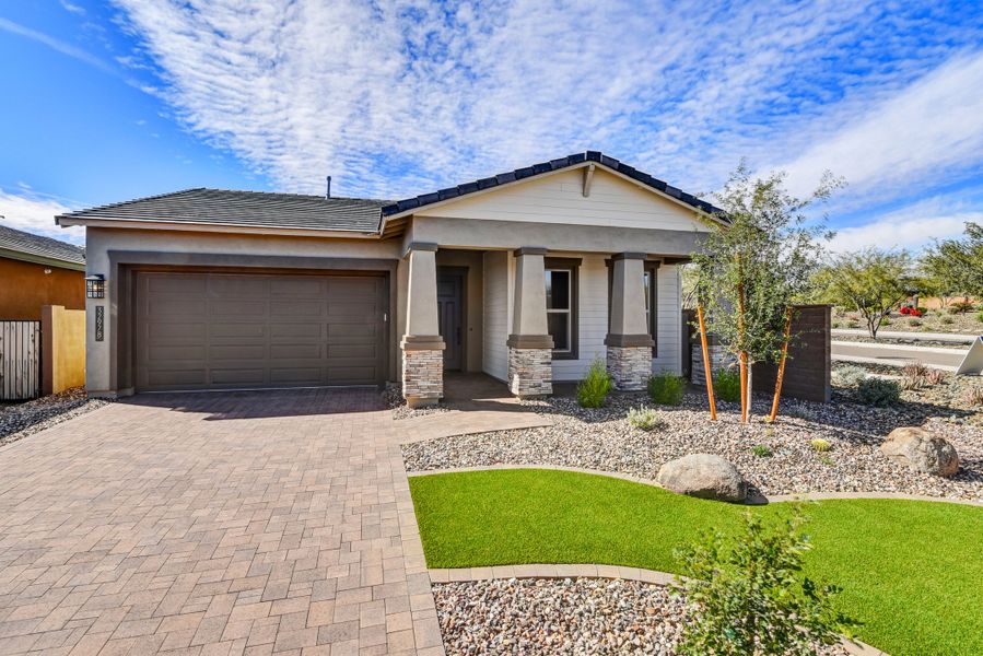 Front exterior of a new home in Ascent at Northpointe at Vistancia, Peoria, AZ, highlighting curb appeal (Image 23).