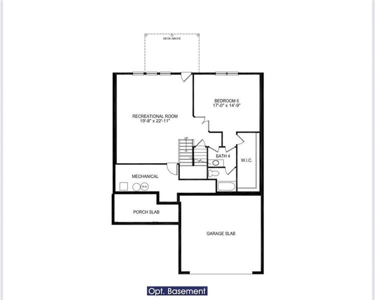 2D floor plan layout of this home in The Fields of Walnut Creek, Pendergrass, GA (Image 2).